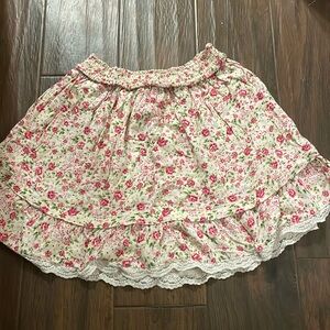 Matilda Jane kids floral skirt with lace trim